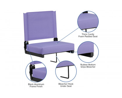 BLNK Grandstand Comfort Lightweight Stadium Chair with Handle and Ultra-Padded Seat - Purple