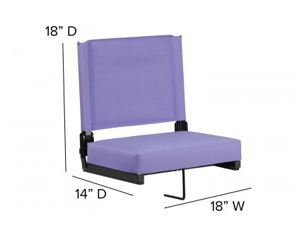 BLNK Grandstand Comfort Lightweight Stadium Chair with Handle and Ultra-Padded Seat - Purple