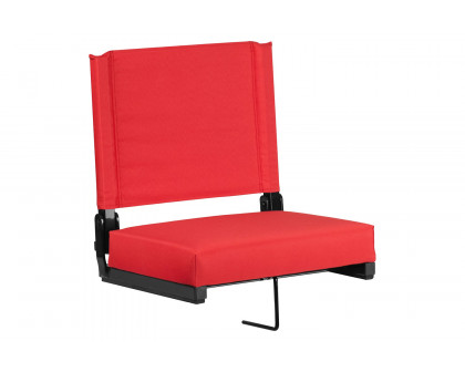 BLNK Grandstand Comfort Lightweight Stadium Chair with Handle and Ultra-Padded Seat - Red