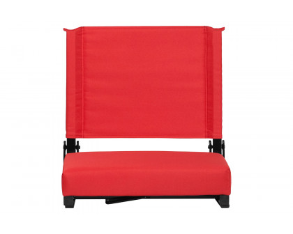 BLNK Grandstand Comfort Lightweight Stadium Chair with Handle and Ultra-Padded Seat - Red