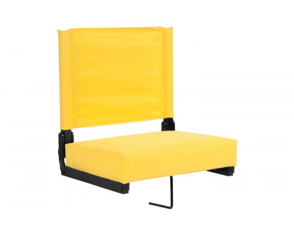 BLNK Grandstand Comfort Lightweight Stadium Chair with Handle and Ultra-Padded Seat - Yellow