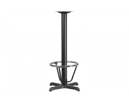 BLNK Beverly Restaurant Table X-Base with Bar Height Column and Foot Ring - 22"W x 22"L