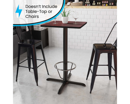 BLNK Beverly Restaurant Table X-Base with Bar Height Column and Foot Ring