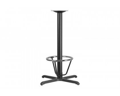 BLNK Beverly Restaurant Table X-Base with Bar Height Column and Foot Ring - 30"W x 30"L