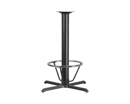 BLNK Beverly Restaurant Table X-Base with Bar Height Column and Foot Ring - 33"W x 33"L