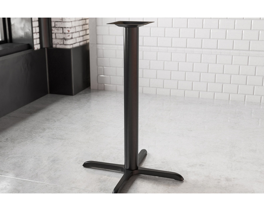 BLNK Beverly Restaurant Table X-Base with Bar Height Column - 33"W x 33"L