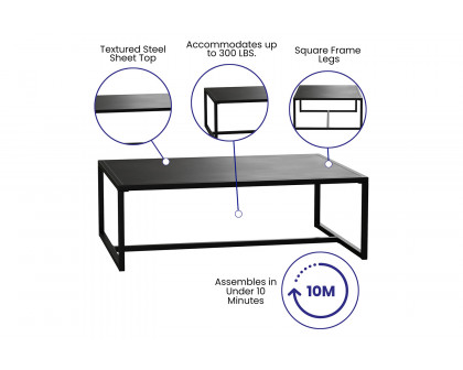 BLNK - Brock Commercial Outdoor Patio Coffee Table Black Coffee Table