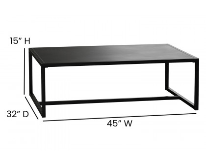 BLNK - Brock Commercial Outdoor Patio Coffee Table Black Coffee Table