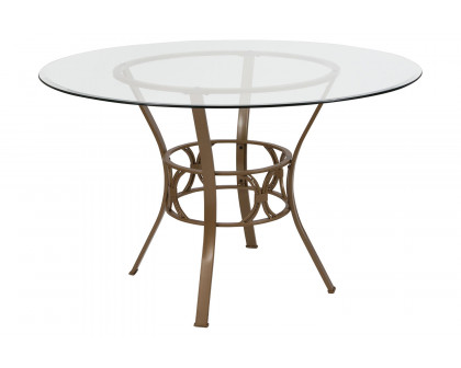 BLNK Carlisle Round Glass Dining Table