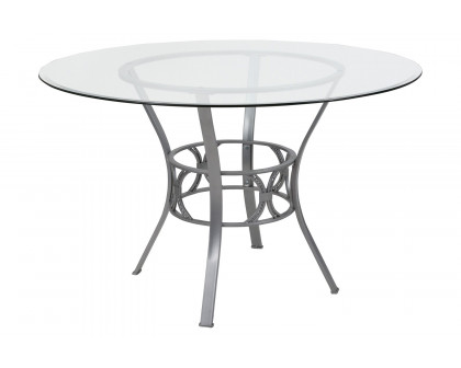 BLNK Carlisle Round Glass Dining Table