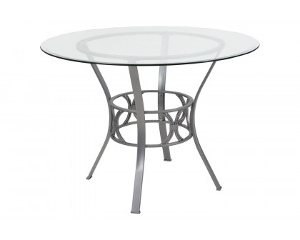 BLNK Carlisle Round Glass Dining Table