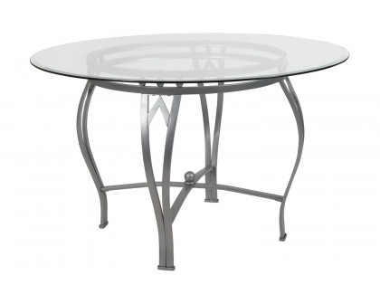 BLNK Syracuse Round Glass Dining Table