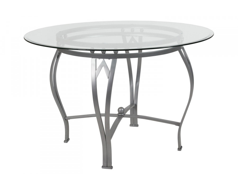 BLNK Syracuse Round Glass Dining Table