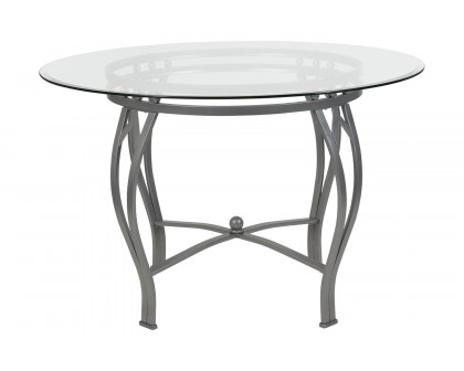 BLNK Syracuse Round Glass Dining Table