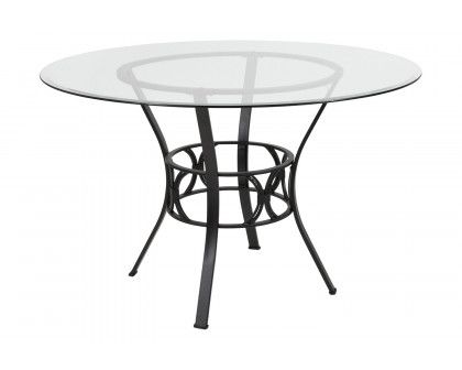 BLNK Carlisle Round Glass Dining Table