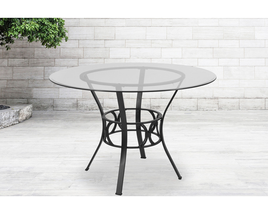 BLNK Carlisle Round Glass Dining Table