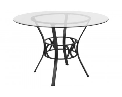 BLNK Carlisle Round Glass Dining Table