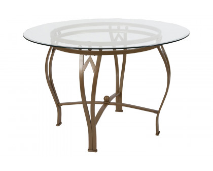 BLNK Syracuse Round Glass Dining Table