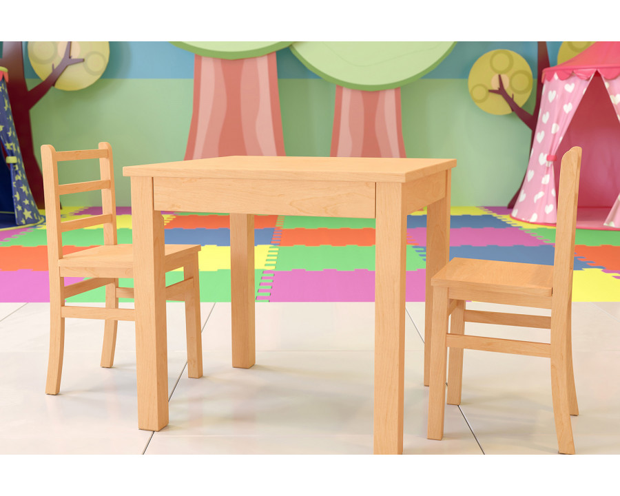 BLNK - Kyndl Kids Solid Wood Table and Chair Set for Classroom, Playroom, Kitchen