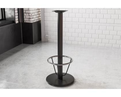 BLNK Beverly Round Restaurant Table Base with Bar Height Column and Foot Ring