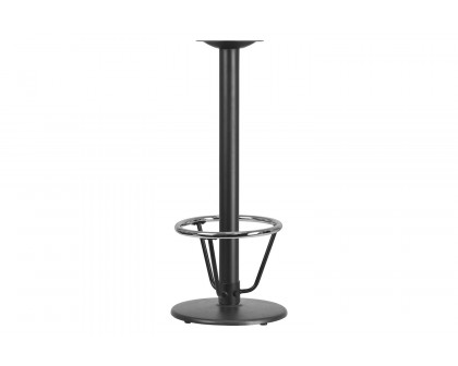 BLNK Beverly Round Restaurant Table Base with Bar Height Column and Foot Ring - 18"D