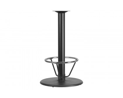 BLNK Beverly Round Restaurant Table Base with Bar Height Column and Foot Ring - 24"D