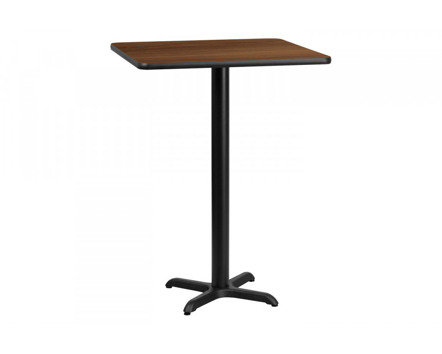 BLNK Square Bar Height Table with 22'' x 22'' Base - Walnut, 24"W