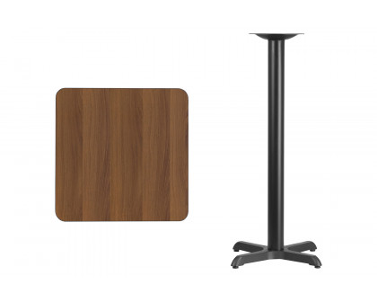 BLNK Square Bar Height Table with 22'' x 22'' Base - Walnut, 24"W