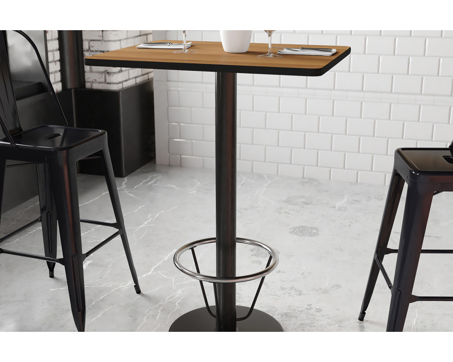 BLNK Rectangular Bar Height Table with 18'' Round Base