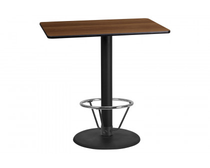 BLNK Rectangular Bar Height Table with 24'' Round Base