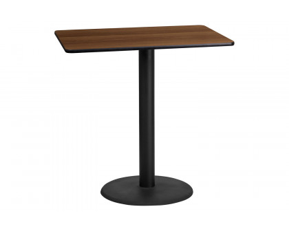 BLNK Rectangular Bar Height Table with 24'' Round Base