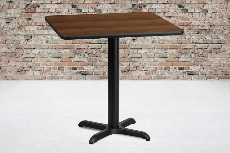 BLNK™ Square Table with 22'' x 22'' Base - Walnut, 30"W