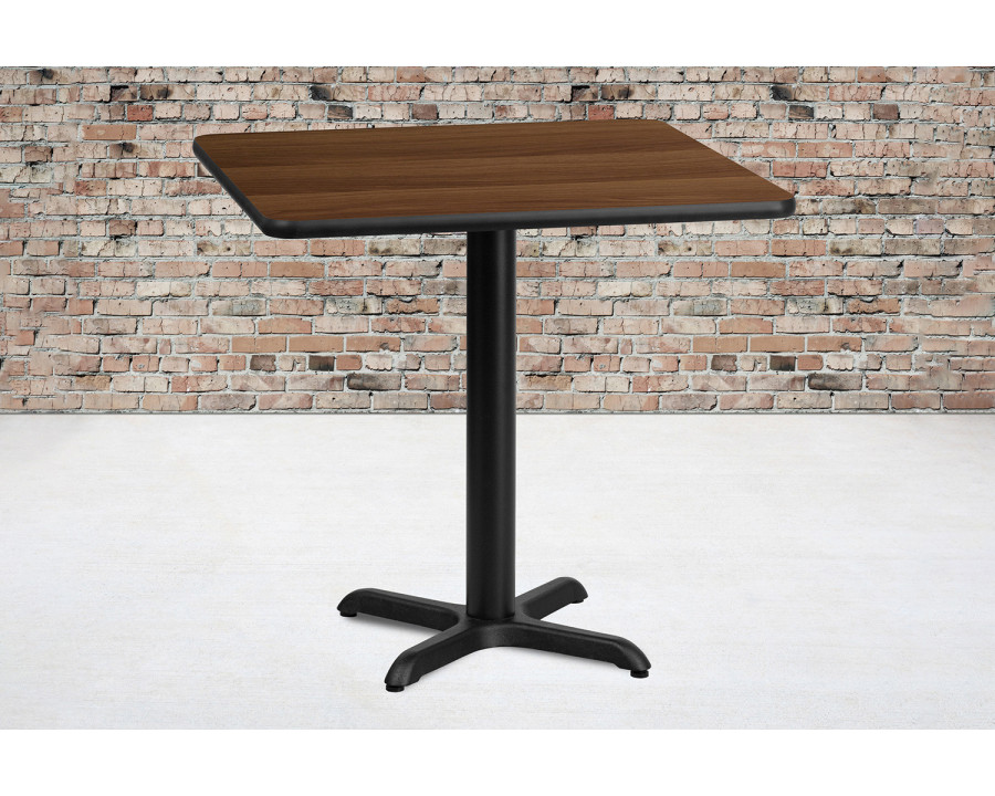 BLNK Square Table with 22'' x 22'' Base - Walnut, 30"W