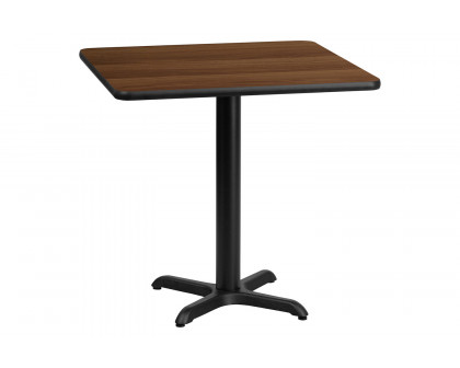 BLNK™ Square Table with 22'' x 22'' Base - Walnut, 30"W