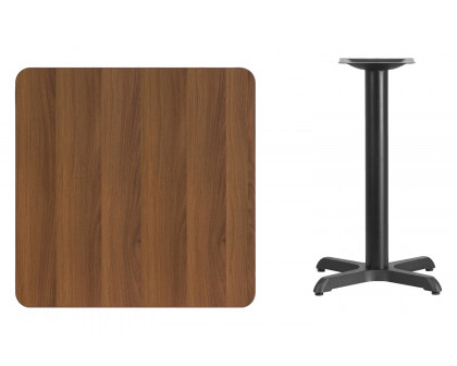 BLNK™ Square Table with 22'' x 22'' Base - Walnut, 30"W