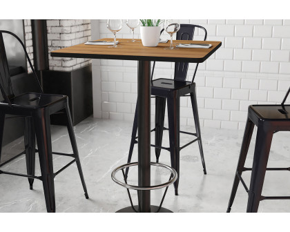 BLNK Square Bar Height Table with 18'' Round Base