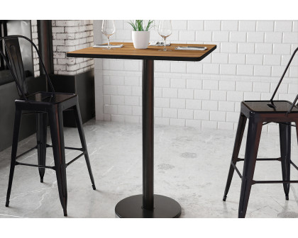 BLNK Square Bar Height Table with 18'' Round Base