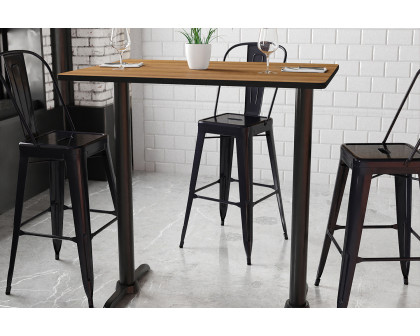 BLNK Rectangular Bar Height Table with 5'' x 22'' Bases