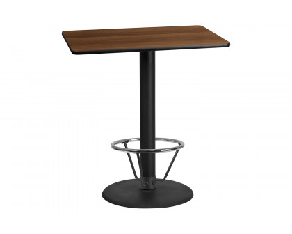 BLNK Rectangular Bar Height Table with 24'' Round Base