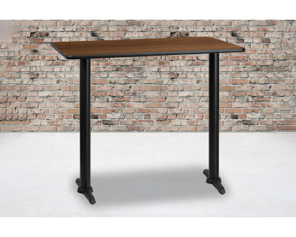 BLNK Rectangular Bar Height Table with 5'' x 22'' Bases