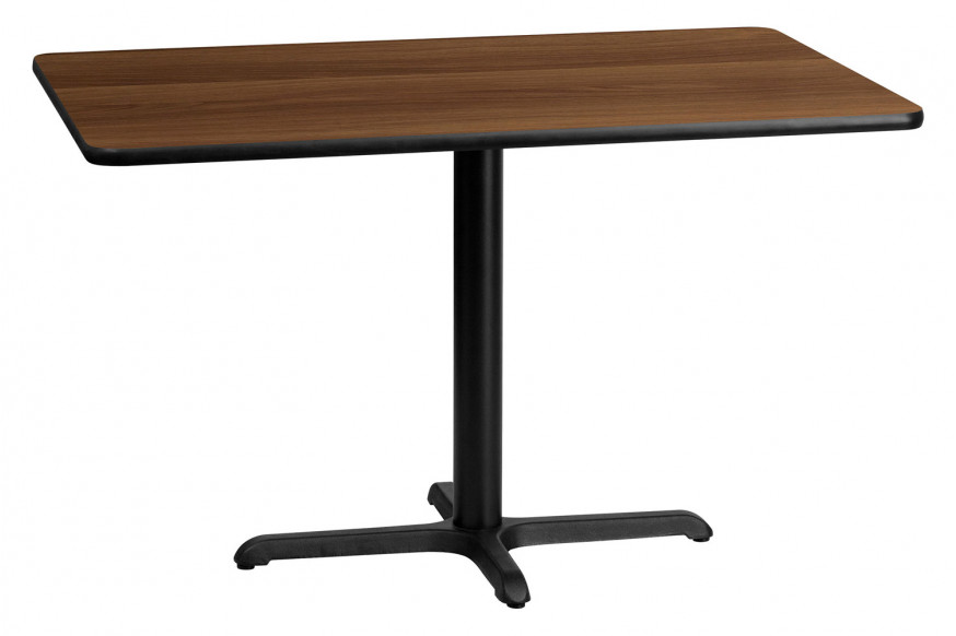 BLNK™ Rectangular Table with 23.5'' x 29.5'' Base - Walnut, 30"W x 48"L