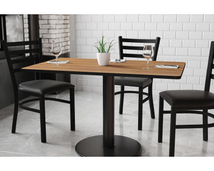 BLNK Rectangular Table with 24'' Round Base