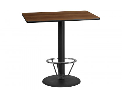 BLNK Rectangular Bar Height Table with 24'' Round Base