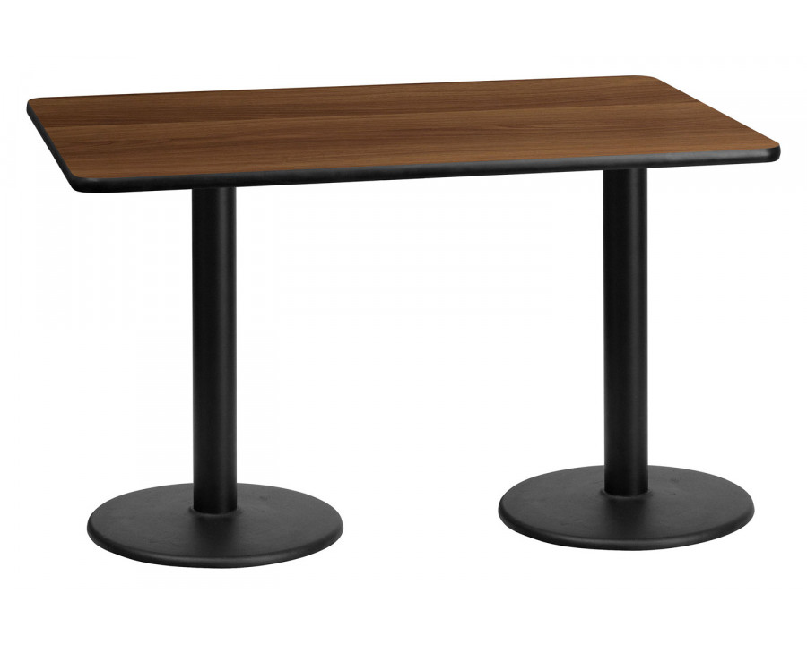 BLNK Rectangular Table with 18'' Round Bases