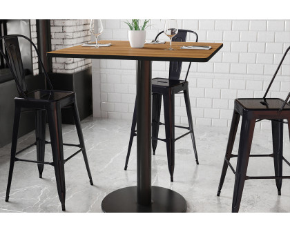 BLNK Square Bar Height Table with 24'' Round Base