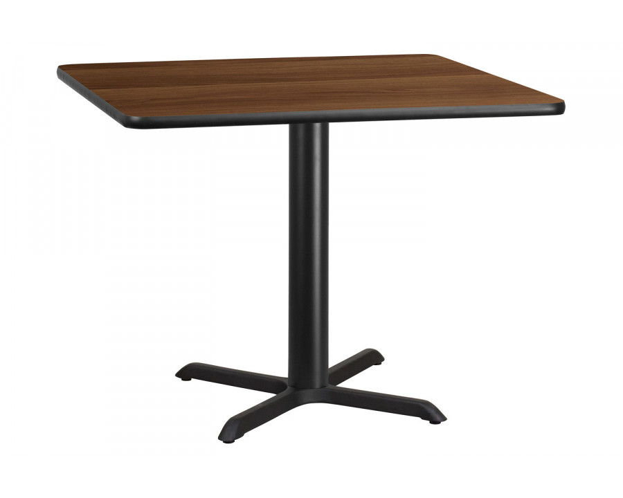 BLNK Square Table with 33'' x 33'' Base - Walnut, 42"W