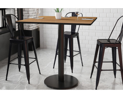 BLNK Square Bar Height Table with 24'' Round Base