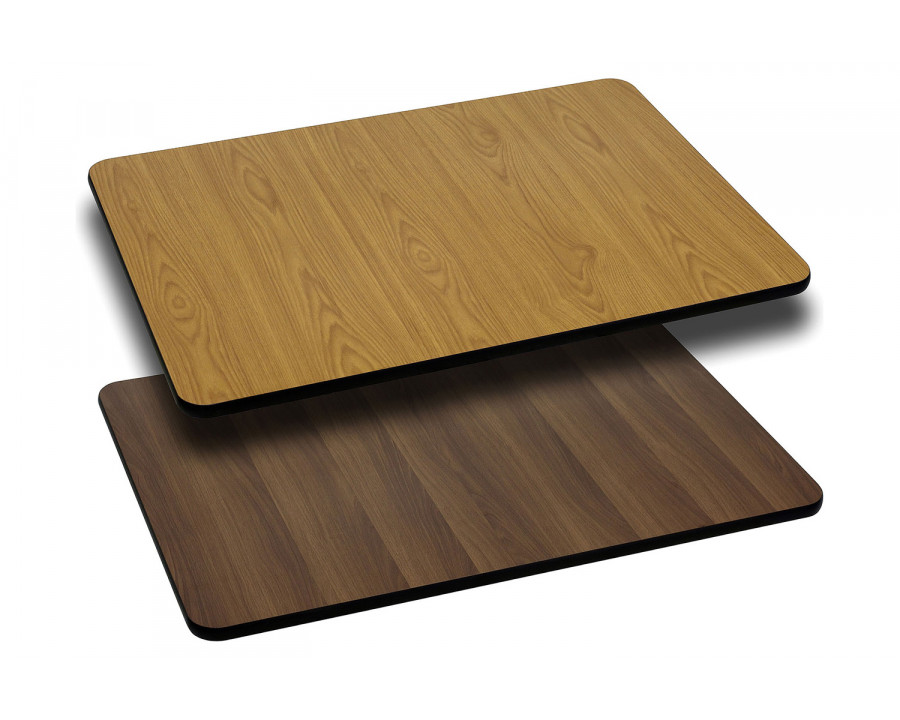 BLNK Glenbrook Rectangular Laminate Reversible Table Top - Natural or Walnut, 24"W x 30"L