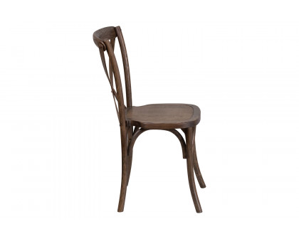 BLNK™ HERCULES Series Wood Stackable Cross Back Chair - Early American