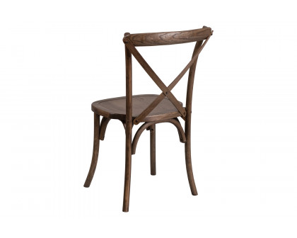 BLNK™ HERCULES Series Wood Stackable Cross Back Chair - Early American